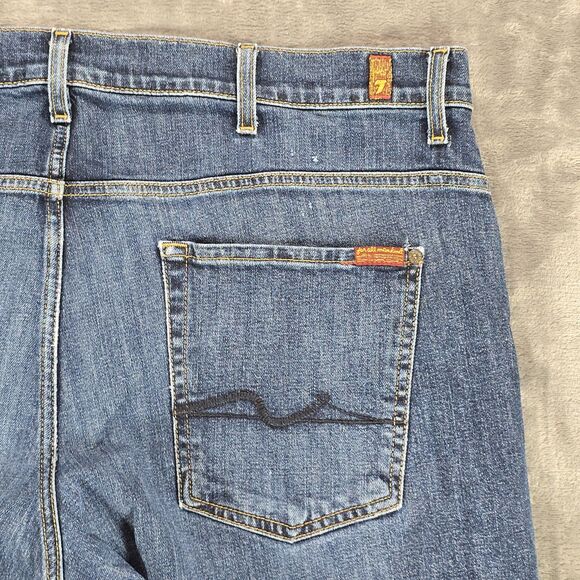 7 For All Mankind Austyn Jeans Mens 40x32 Relaxed Straight Dark Wash Stretch - Picture 2 of 10
